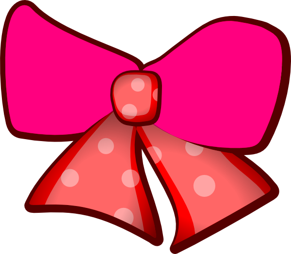 Pink Bows Clip Art - Hair Bow Clip Art (600x524)