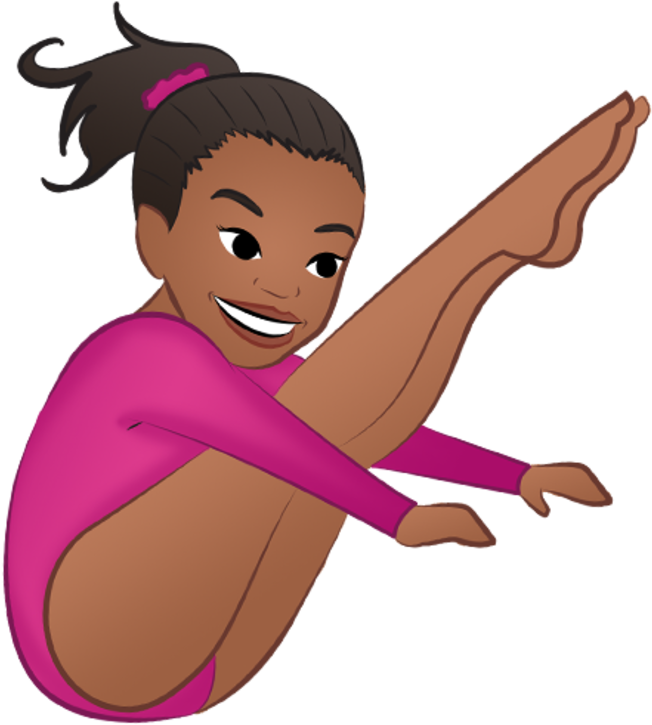 Gymnastics Clipart Emoji - Gabby Douglas Emoji (600x600)