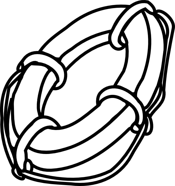 Swimming Tube Clipart Black And White (564x598)