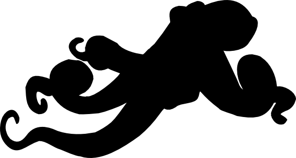 Shadow Clipart Octopus - Octopus Silhouette Png (600x320)