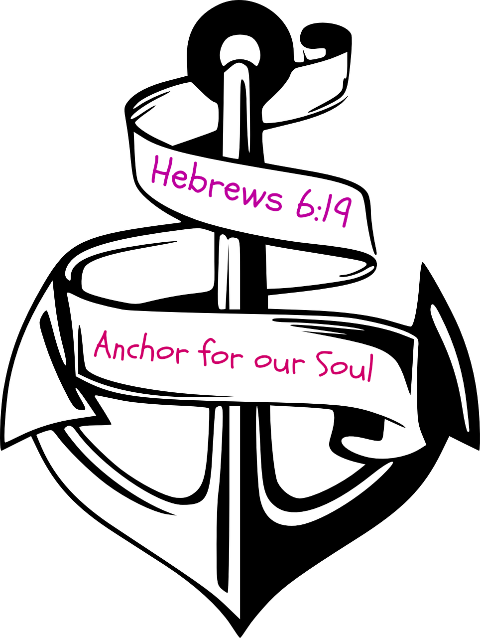 Anchor For Our Soul Made On Picmonkey - Anchor Black And White (964x1280)