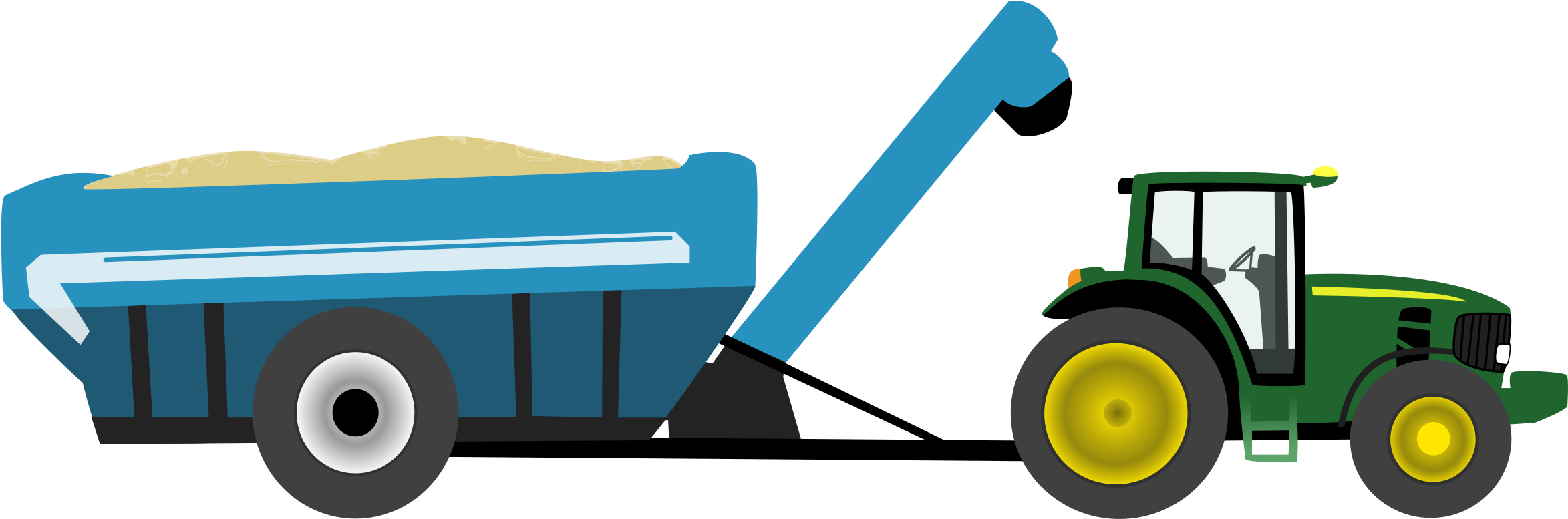 Farm Tractor Clipart - Tractor Png (2400x776)