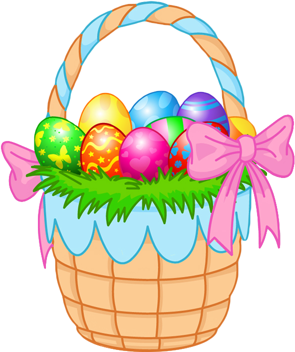 Transparent Easter Basket Png Clipart Picture - Easter Egg Basket Cartoon (640x748)