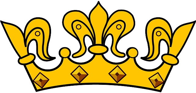 Cartoon, Golden, Gold, Crown, Royalty, Crowns - Crown Clipart No Background (640x320)