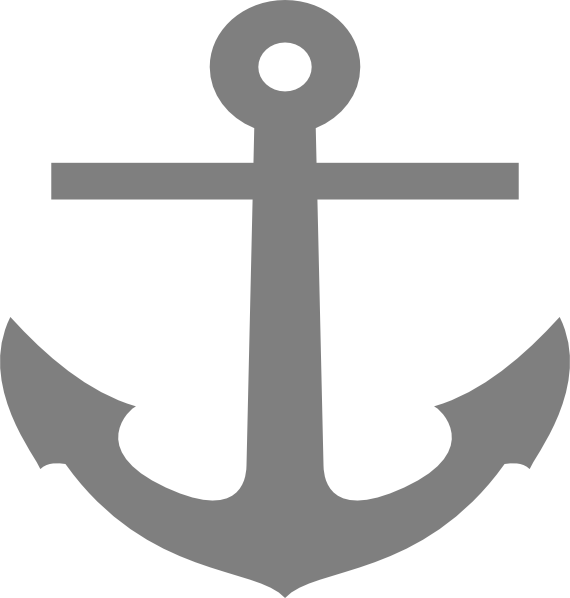 Grey Anchor Clip Art (570x598)