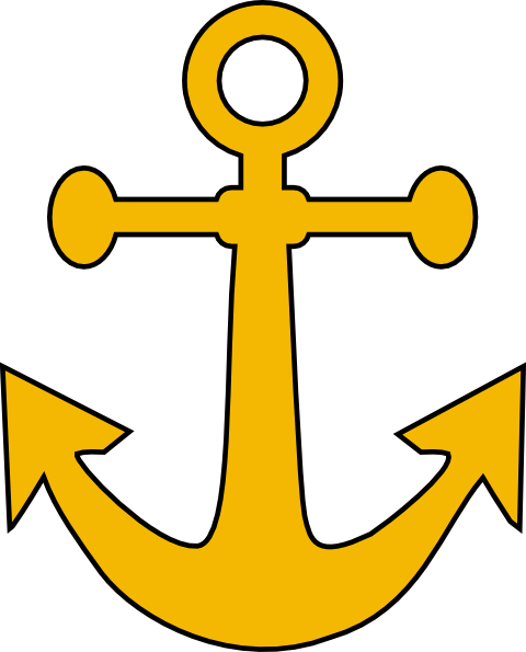 Tan Anchor Clip Art - Yellow Anchor Clipart (480x595)