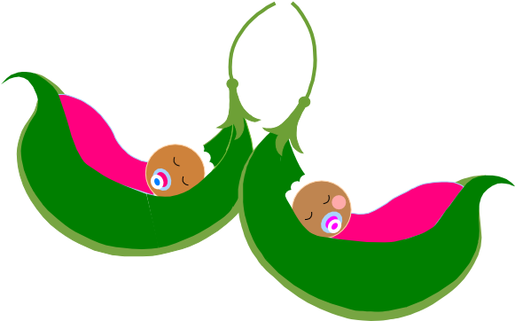 African American Baby Girl Clipart Free - Twin A And Twin B (600x361)