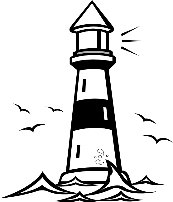 Lighthouse Clipart Black And White - Lighthouse Clipart Black And White (555x648)