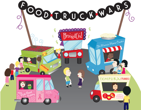 Retro Cute Contemporary Ice Cream Truck Stock Vector - Food Trucks Png (469x373)