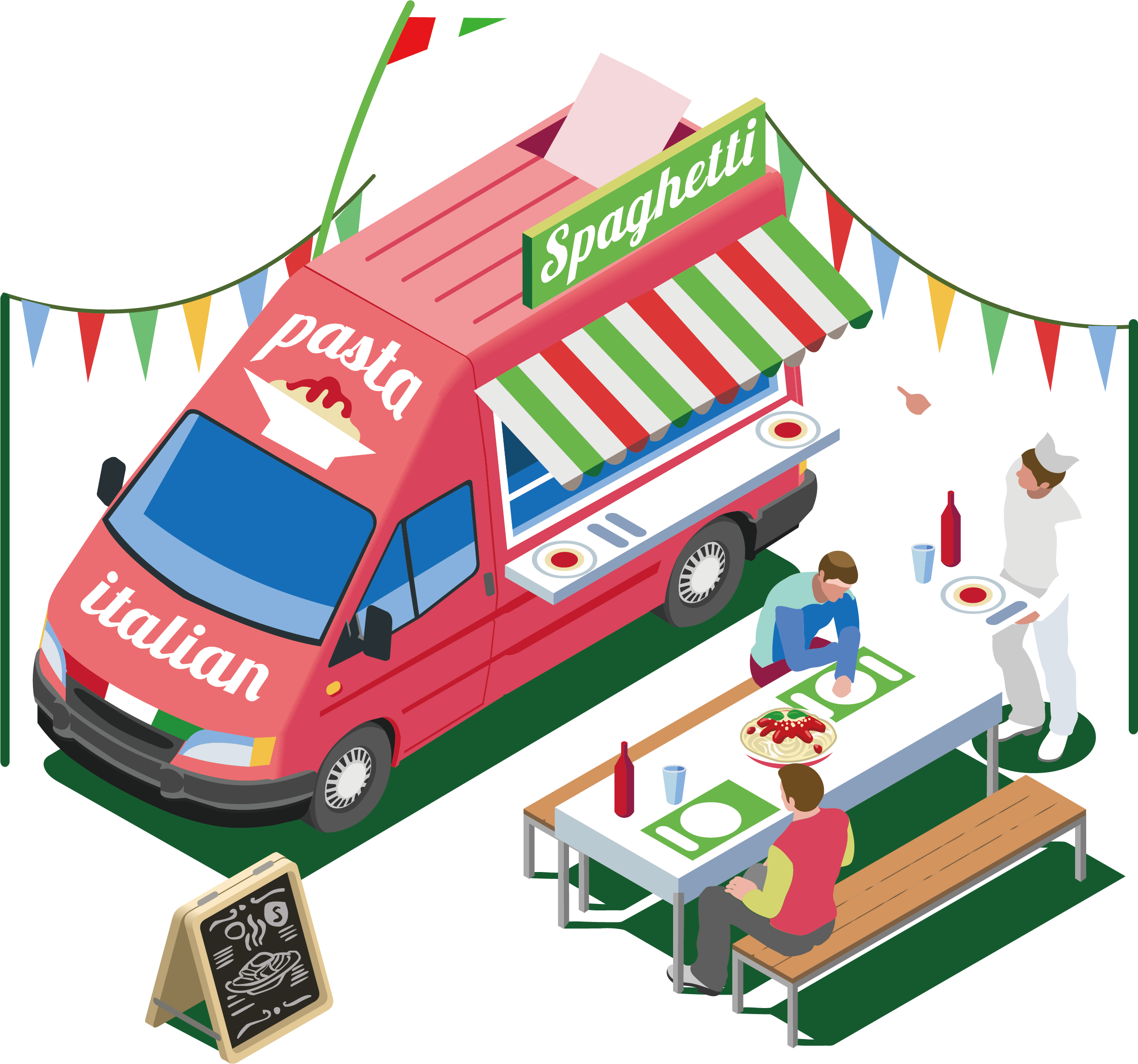 Pasta Street Food Fettuccine Alfredo Pizza Food Truck - Start A Food Truck (2460x2300)