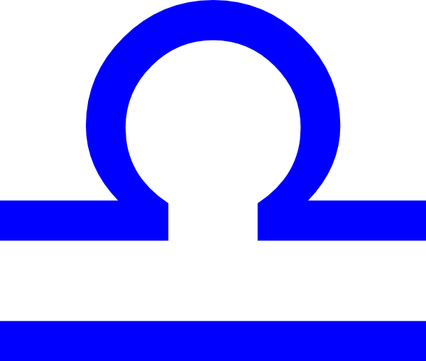 Libra Sign Blue Clip Art - Libra Sign Blue (600x509)