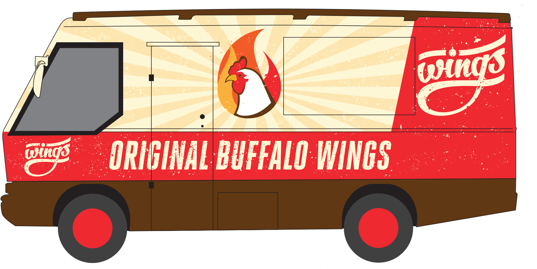 40 Most Creative Food Trucks 1 Design Per Day Design - Chicken Wings (1880x1128)