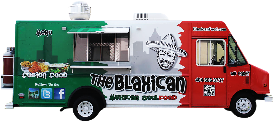Mexian And Soul Food Truck - Mexican Food Truck Png (980x428)