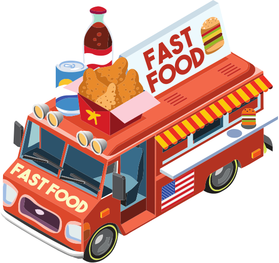 Fast Food Truck Orange Icon - Icon (550x520)