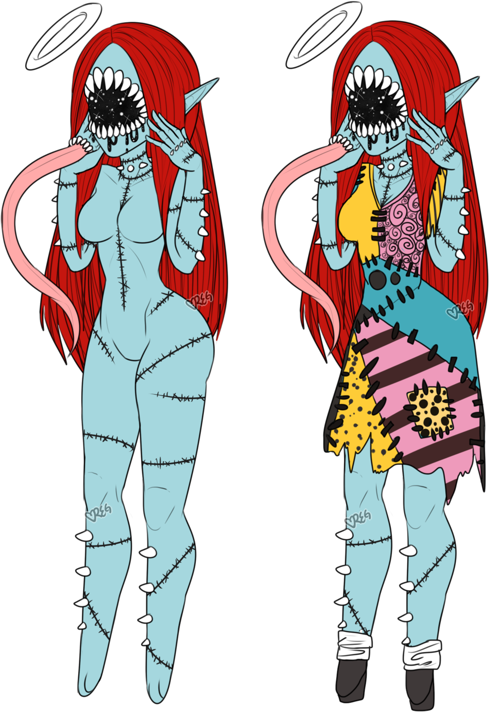 Nightmare Before Christmas By Obscenebarbie - Illustration (1024x1441)