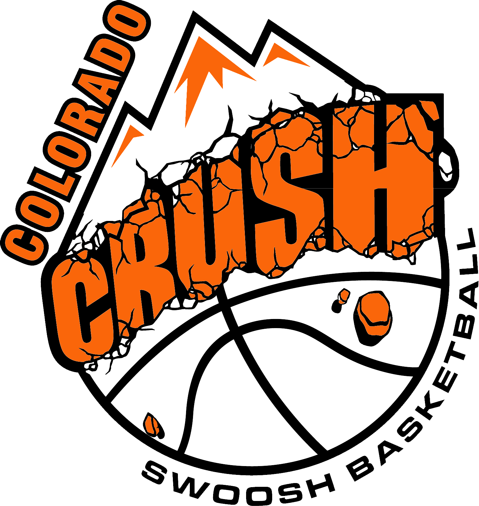 Colorado Crush Swoosh - Orange Crush Basketball Logo (1524x1610)