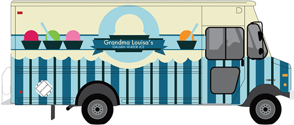 Grandma Louisas Italian Water Ice Food Truck - Food Truck Graphic Png (600x290)