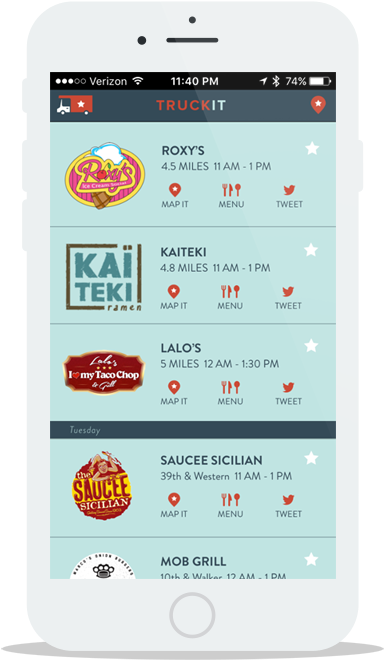 Best Food Truck App Truckit App Free Clipart - Smartphone (419x730)