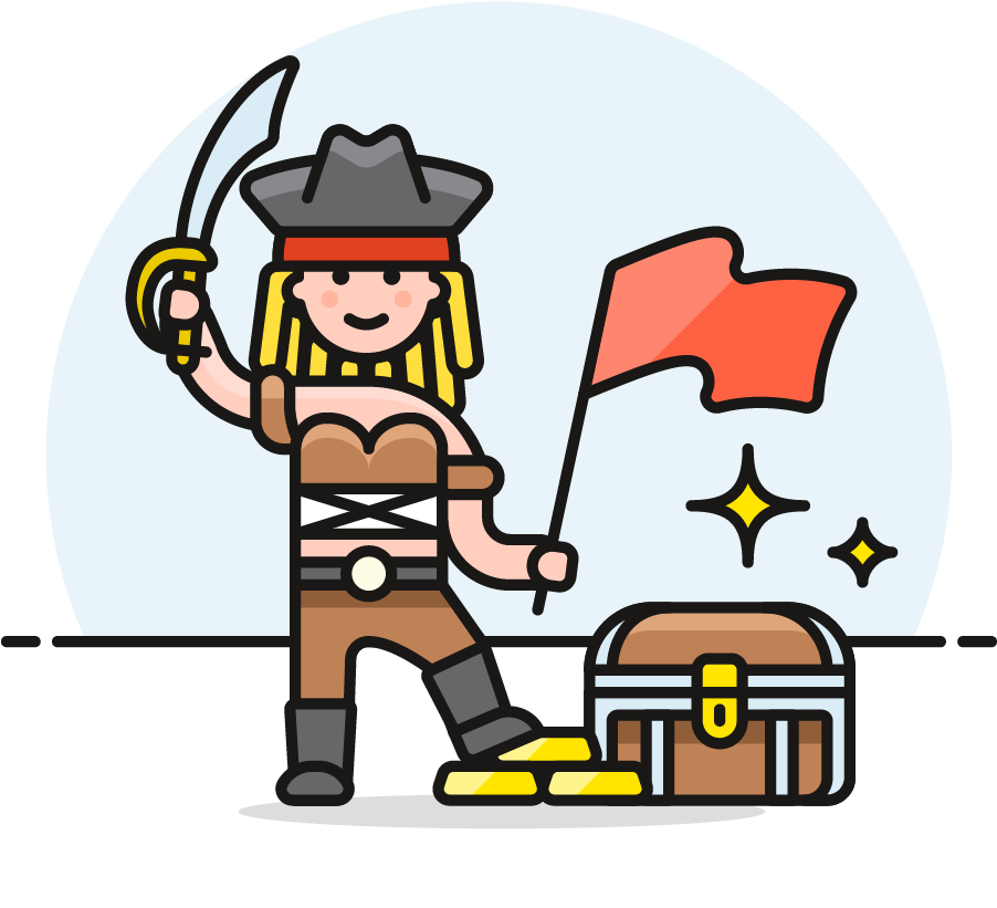 38 Pirate Chest Loot Female Caucasian - Pirate (1025x1148)