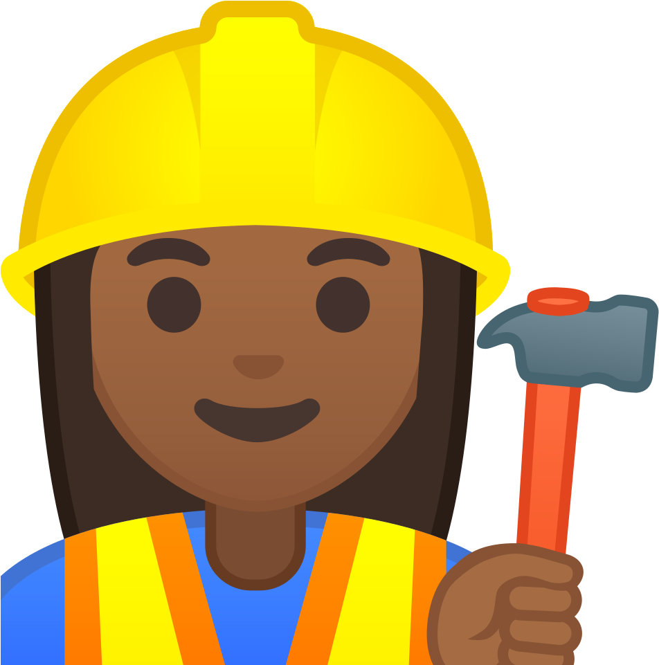 Woman Construction Worker Medium Dark Skin Tone Icon - Construction Work Icon (1024x1024)