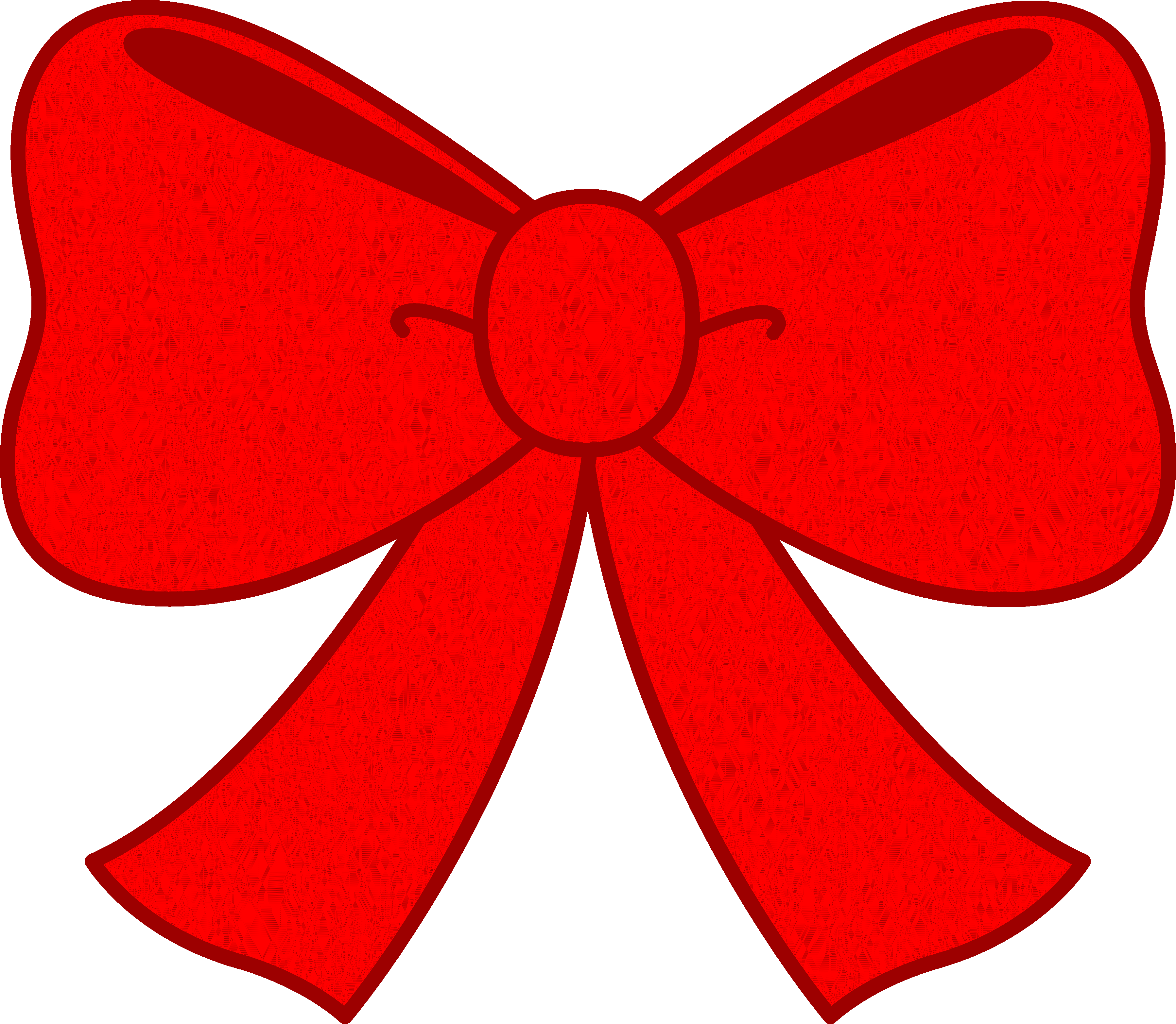 Red Ribbon Clipart - Red Bow Clipart (3596x3132)