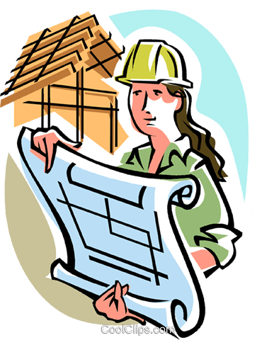 Female Foreman Royalty Free Vector Clip Art Illustration - Female Architects Clip Art (363x480)