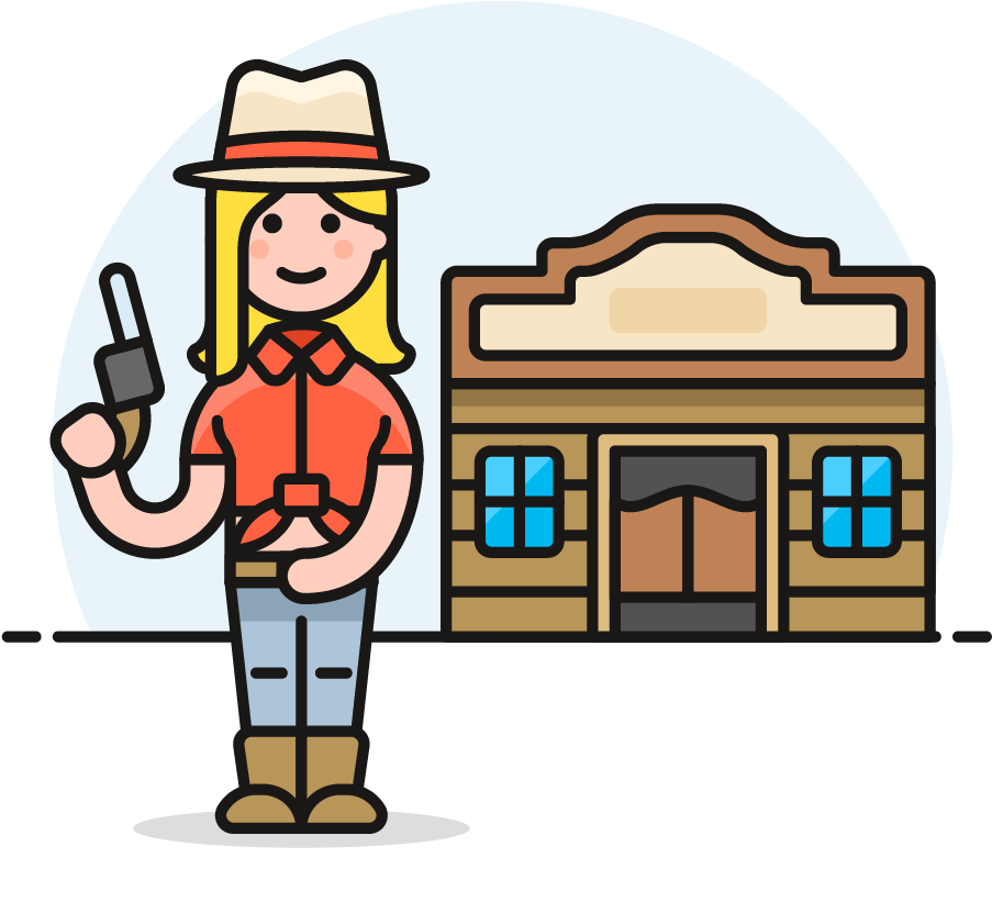 26 Cowboy Tavern Female Caucasian - Cartoon (1025x1148)