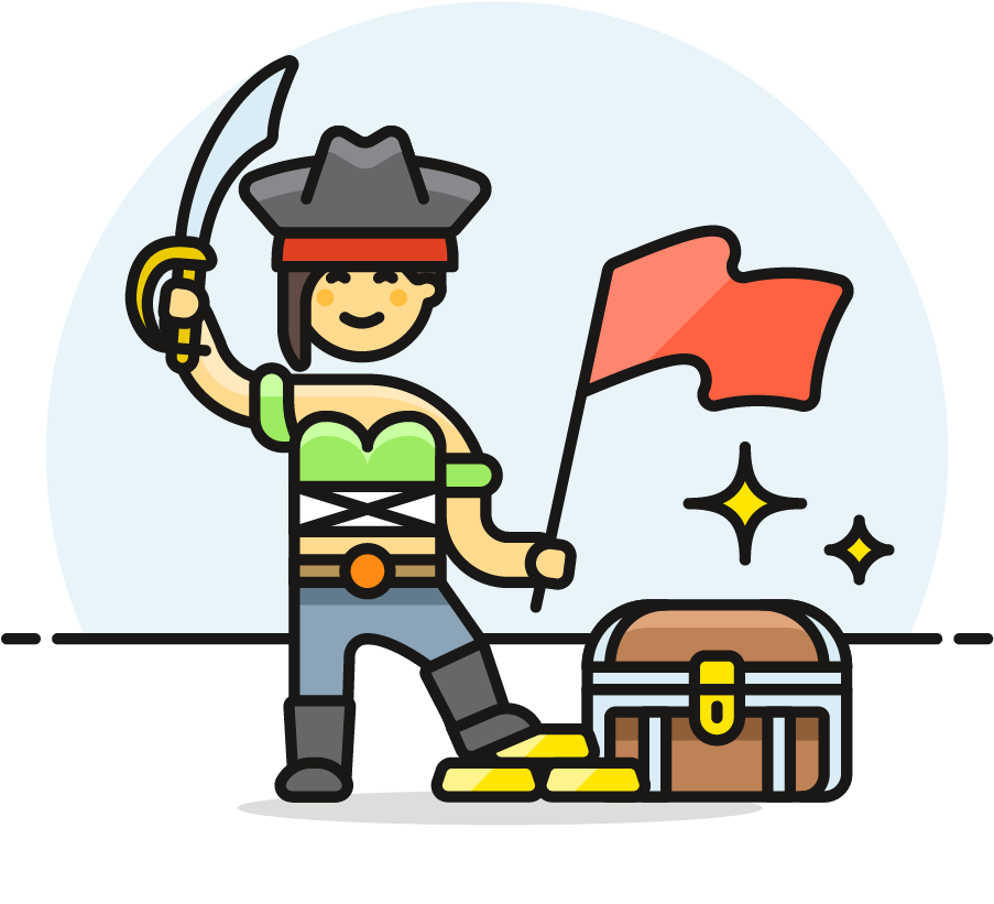 42 Pirate Chest Loot Female Asian - Pirate (1025x1148)