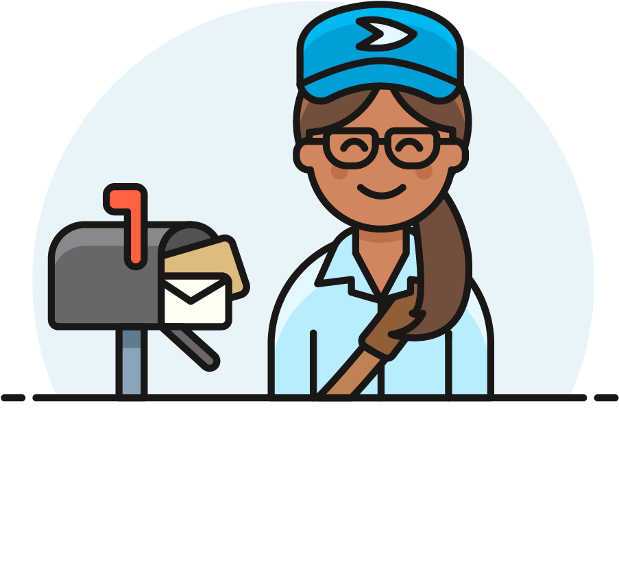 14 Postman Mailbox Female African American - Cartoon (1025x1148)