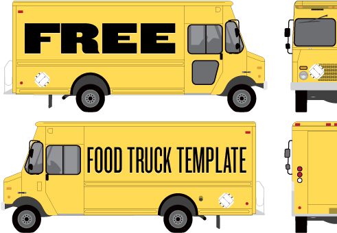Food Truck Wrap Template By Studiofluid - Food Truck Template Vector (500x363)