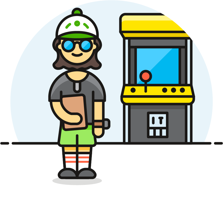 45 Arcade Game Female Asian - Cartoon (1025x1148)