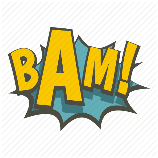 Red Black Amazing Sign Clip Art At - Bam Comic (512x512)