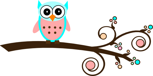 Owl On Branch Clip Art (600x298)