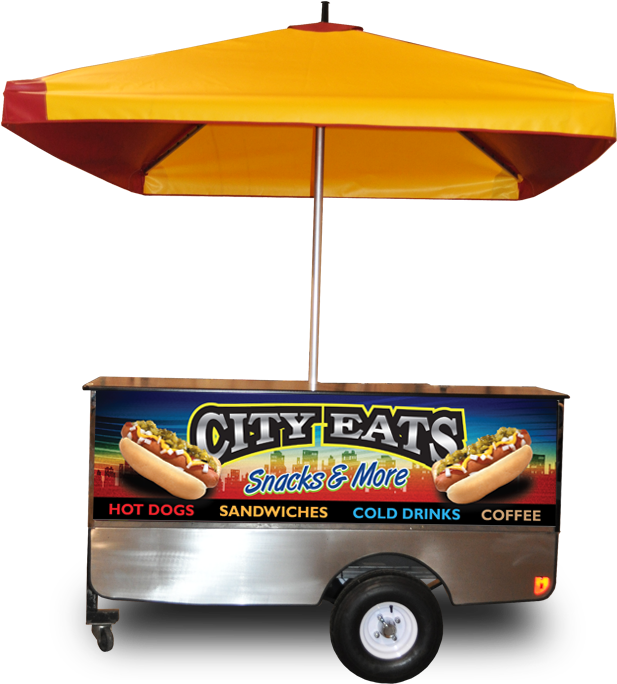Mobile Food Cart Engineering Topdogcarts Com - Hot Dog Stand Png (624x701)