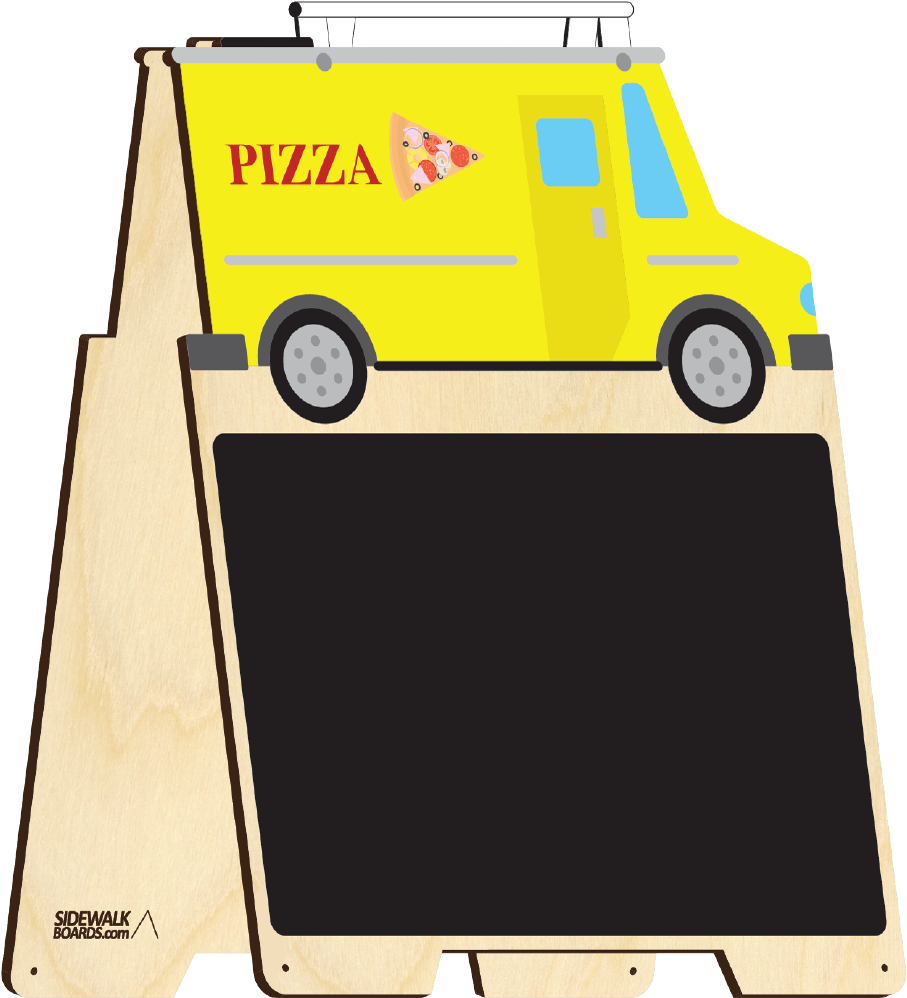 Food Truck Sidewalk Boards Stock Design - Compact Van (1160x1160)