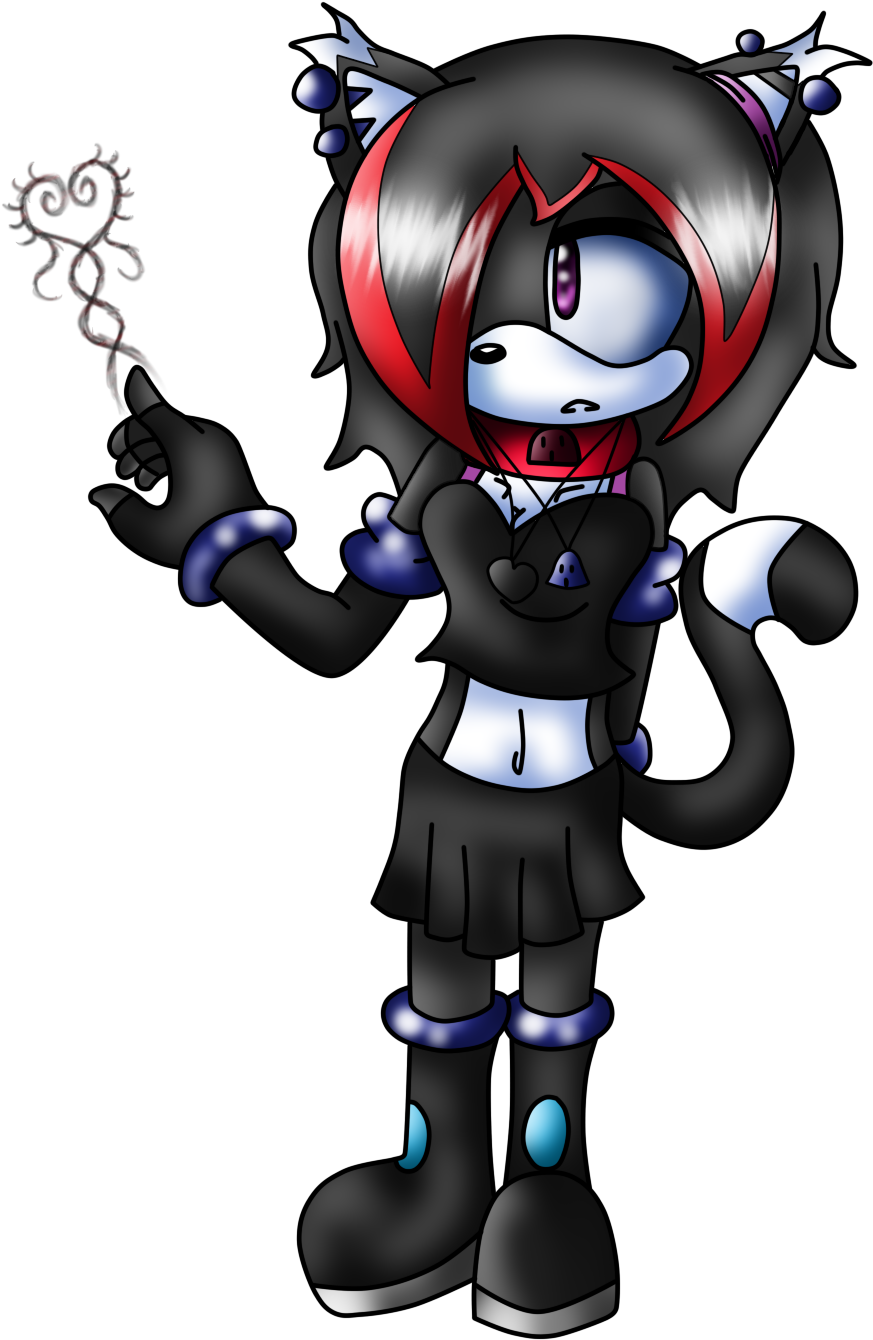 Emo Cat Girl Anime Drawing - Cartoon (1024x1455)