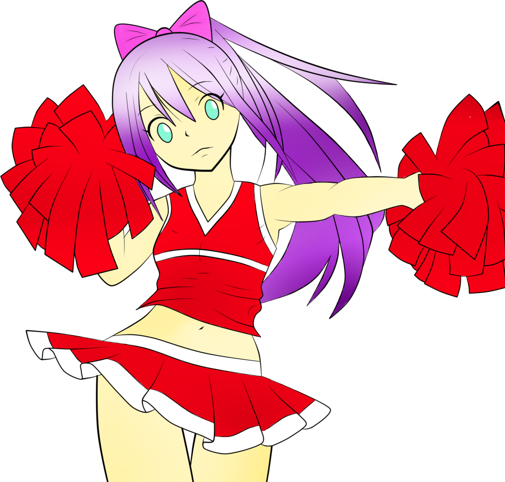Cheerleading Anime Girl By Clairexcat Cheerleading - Cheering Anime Girl Png (1024x978)