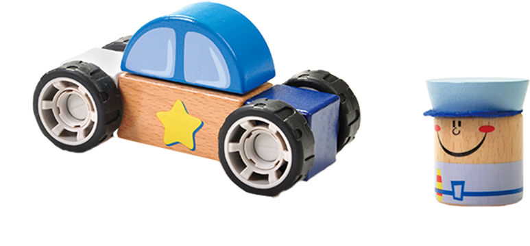 Police Station Blocks - Bookid Durable Wooden Blocks Police Station Toys (906x413)