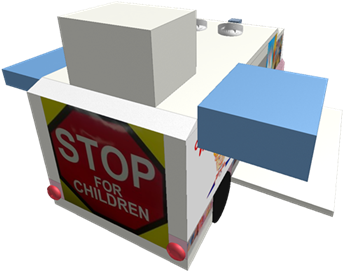 Ice Cream Truck Flying - Carton (420x420)