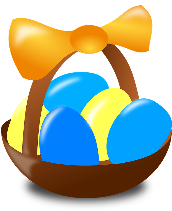 Gift Basket Clipart 13, - Easter Egg Basket Clip Art (588x720)
