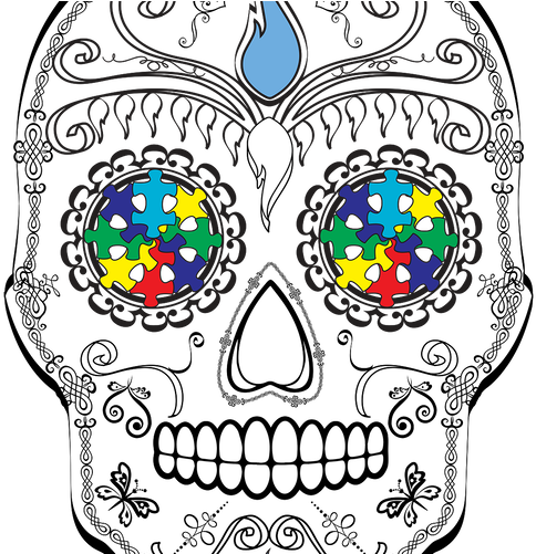 Sugar Skull Unisex Tee - Dia De Los Muertos Skull (500x500)
