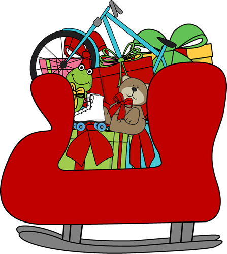 Santa Sleigh Filled With Toys - Santa's Sleigh With Toys (447x500)