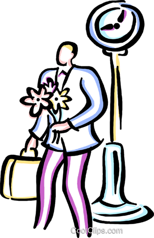 Man Standing With A Bouquet Of Flowers Royalty Free - Uhr (310x480)