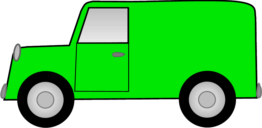 Green Delivery Truck Clipart - Green Van Clipart (1016x495)