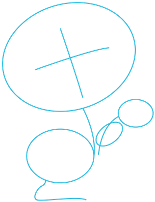 Inclined To The Left, And Then Draw A Circle Under - Circle (500x500)