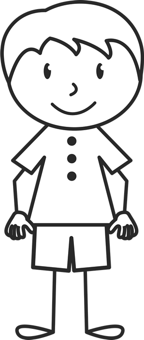 Messy Hair Male In Button Up Shirt Stamp - Stick Figure With Glasses (298x700)