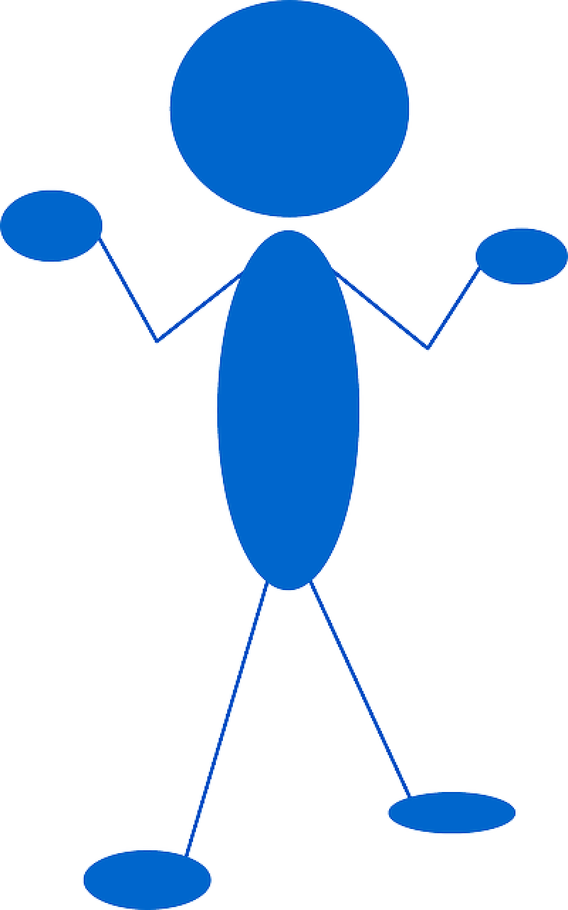 Male Stick Figure - Point To Head Clip Art (800x1280)