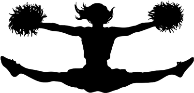 Cheerleading Jump Clipart Transparent Png - Cheerleader Silhouette (400x400)