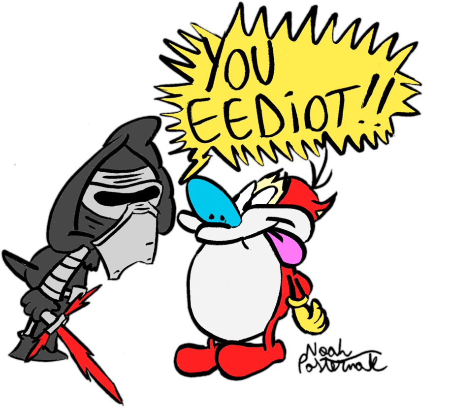 Kylo Ren And Stimpy By Noahthecartoonist - Cartoon (931x858)