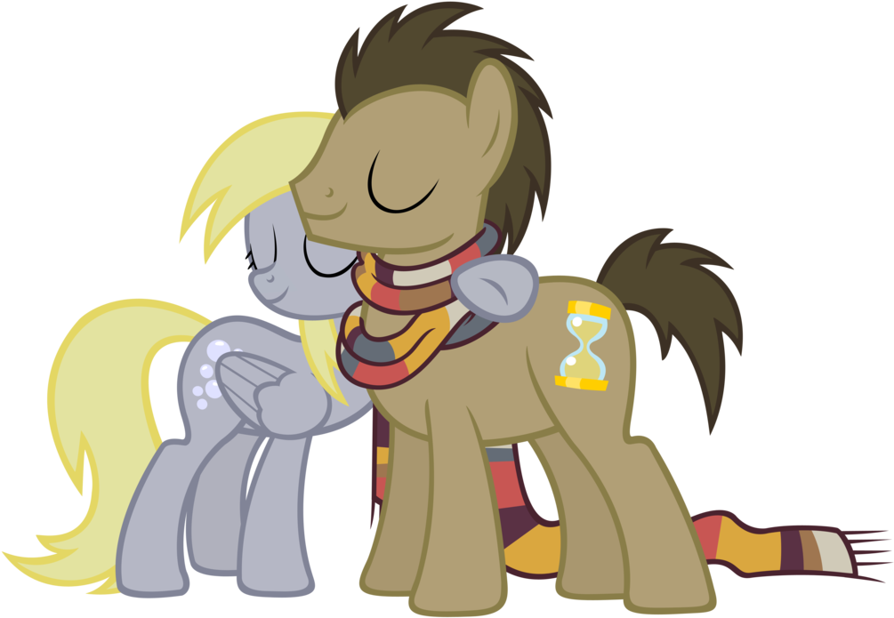 Doctor And Derpy Hugs By Bear Hug Emoticon - Derpy And The Doctor (1080x740)